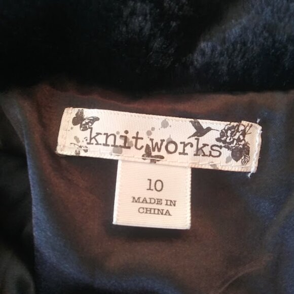 Knit Works girl's size 10 faux fur black jacket - Picture 13 of 16